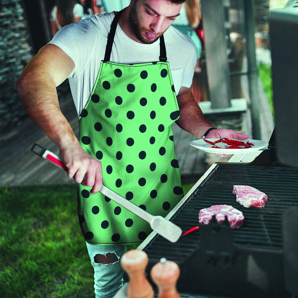 Mint And Green Polka Dot Men's Apron-grizzshop