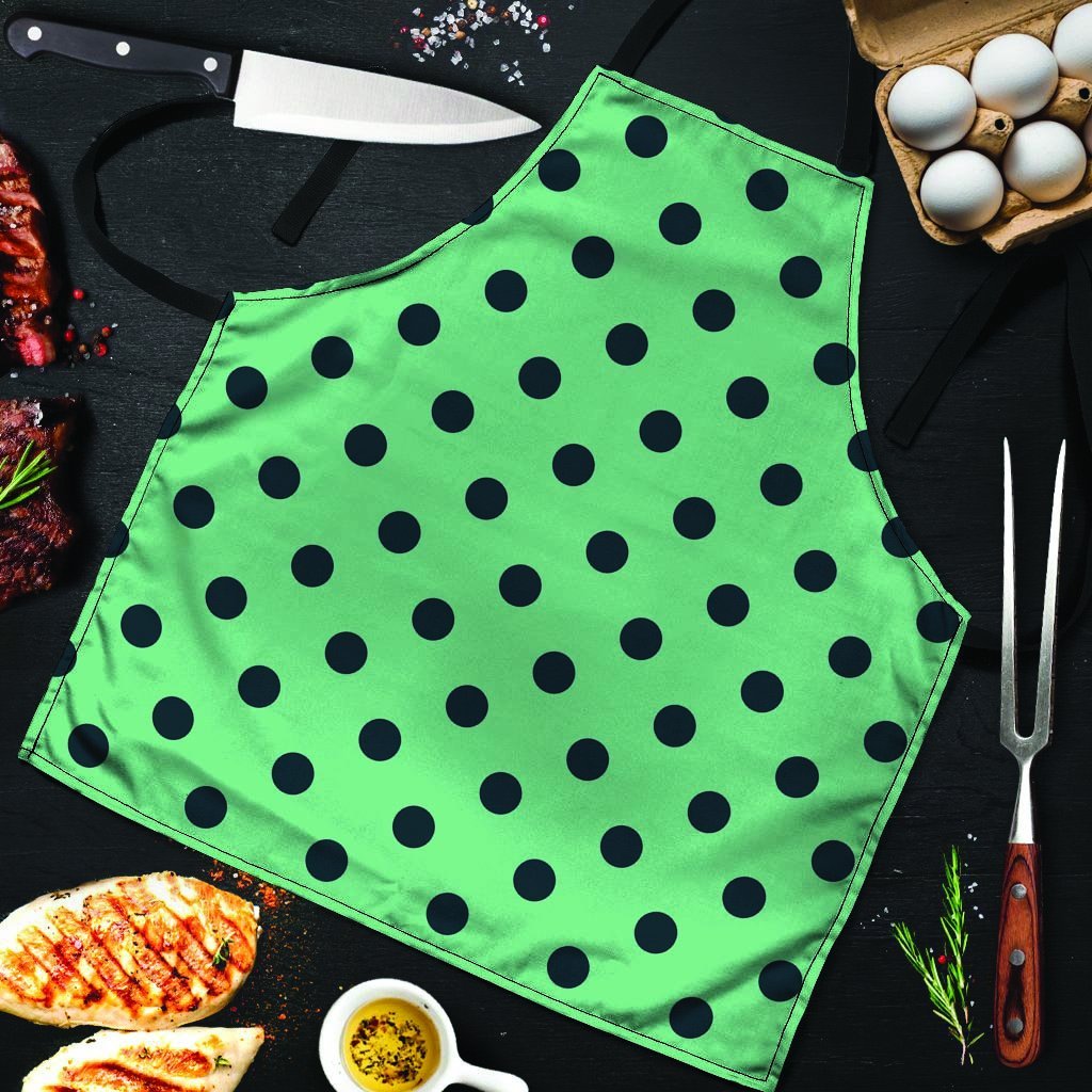 Mint And Green Polka Dot Men's Apron-grizzshop