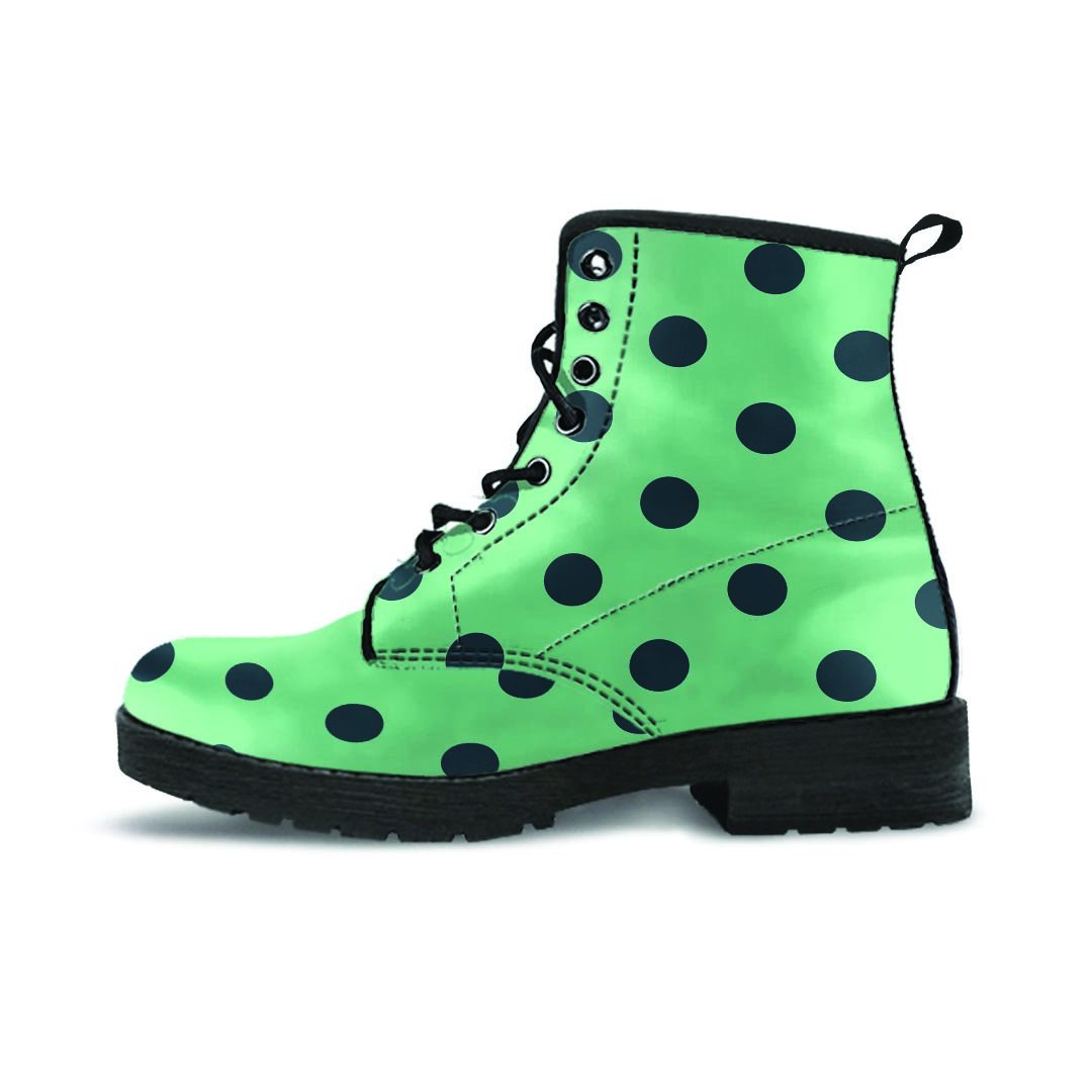 Mint And Green Polka Dot Men's Boots-grizzshop