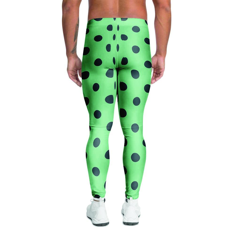 Mint And Green Polka Dot Men's Leggings-grizzshop