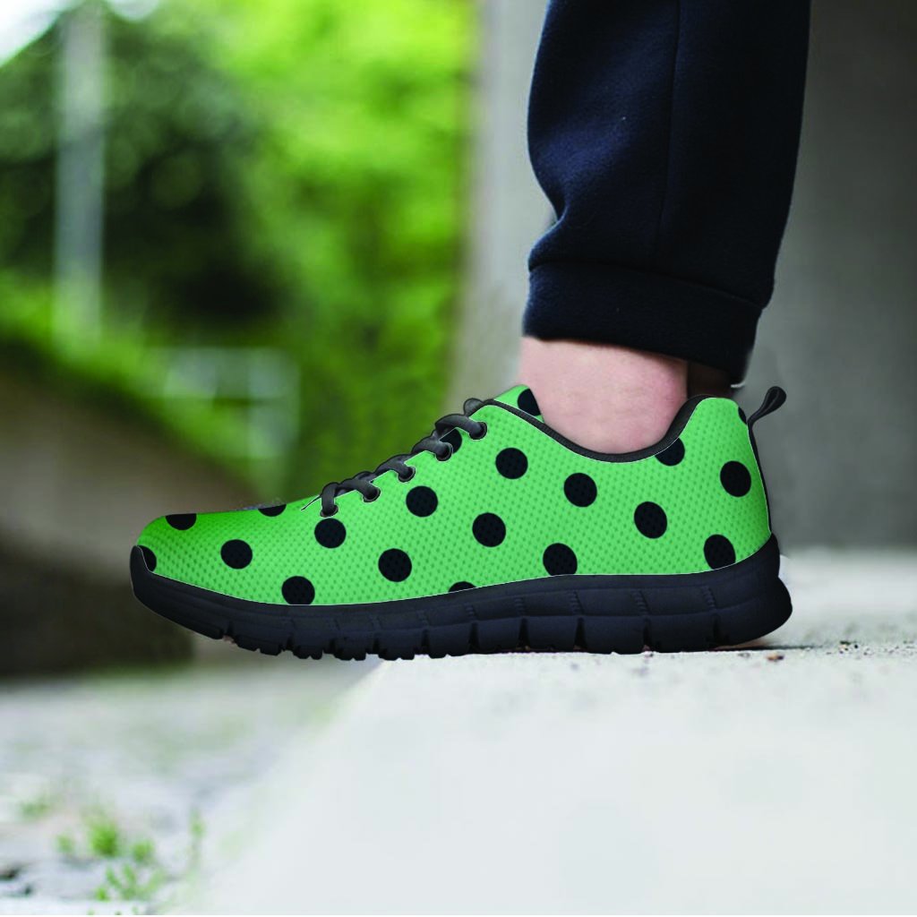 Mint And Green Polka Dot Men's Sneakers-grizzshop