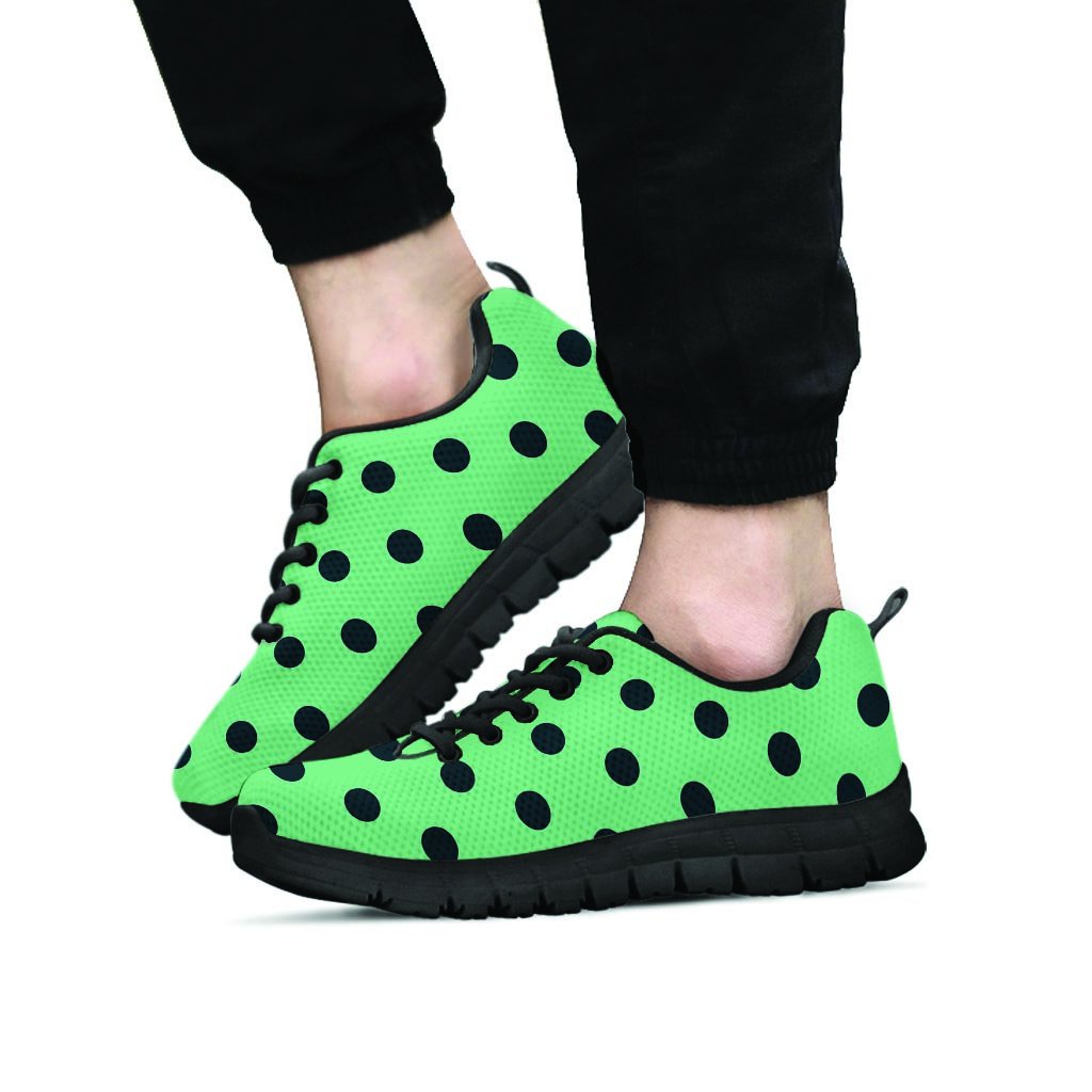 Mint And Green Polka Dot Men's Sneakers-grizzshop