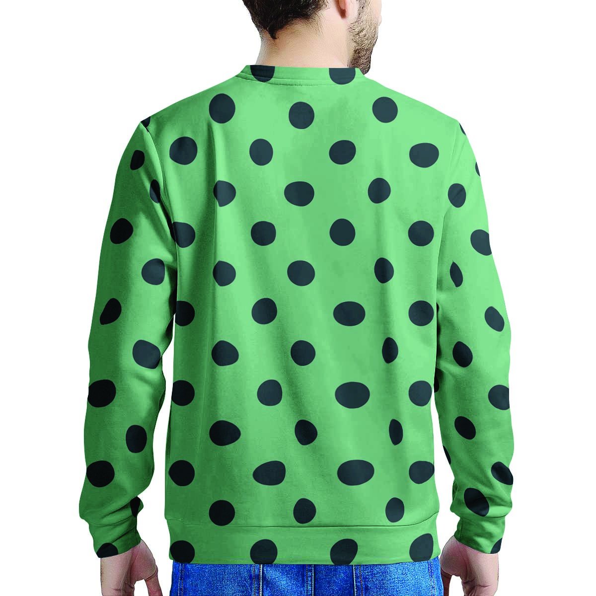 Mint And Green Polka Dot Men's Sweatshirt-grizzshop