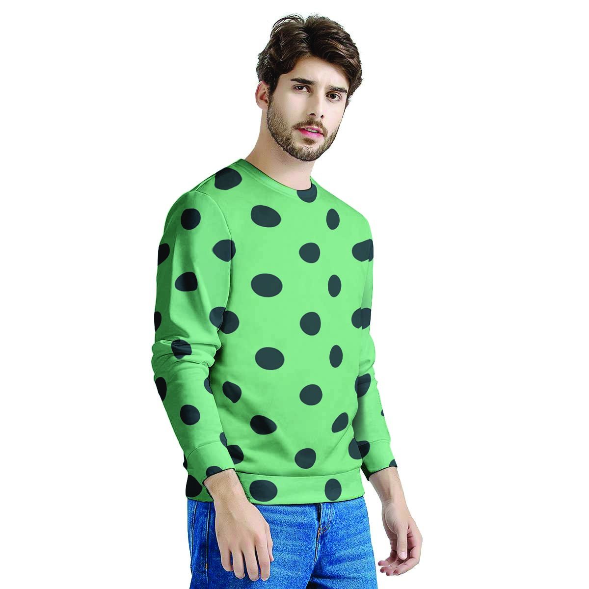 Mint And Green Polka Dot Men's Sweatshirt-grizzshop