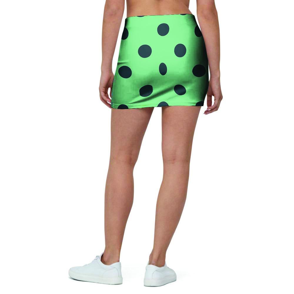 Mint And Green Polka Dot Mini Skirt-grizzshop