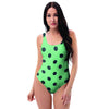 Mint And Green Polka Dot One Piece Swimsuite-grizzshop