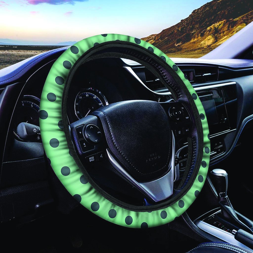 Mint And Green Polka Dot Steering Wheel Cover-grizzshop