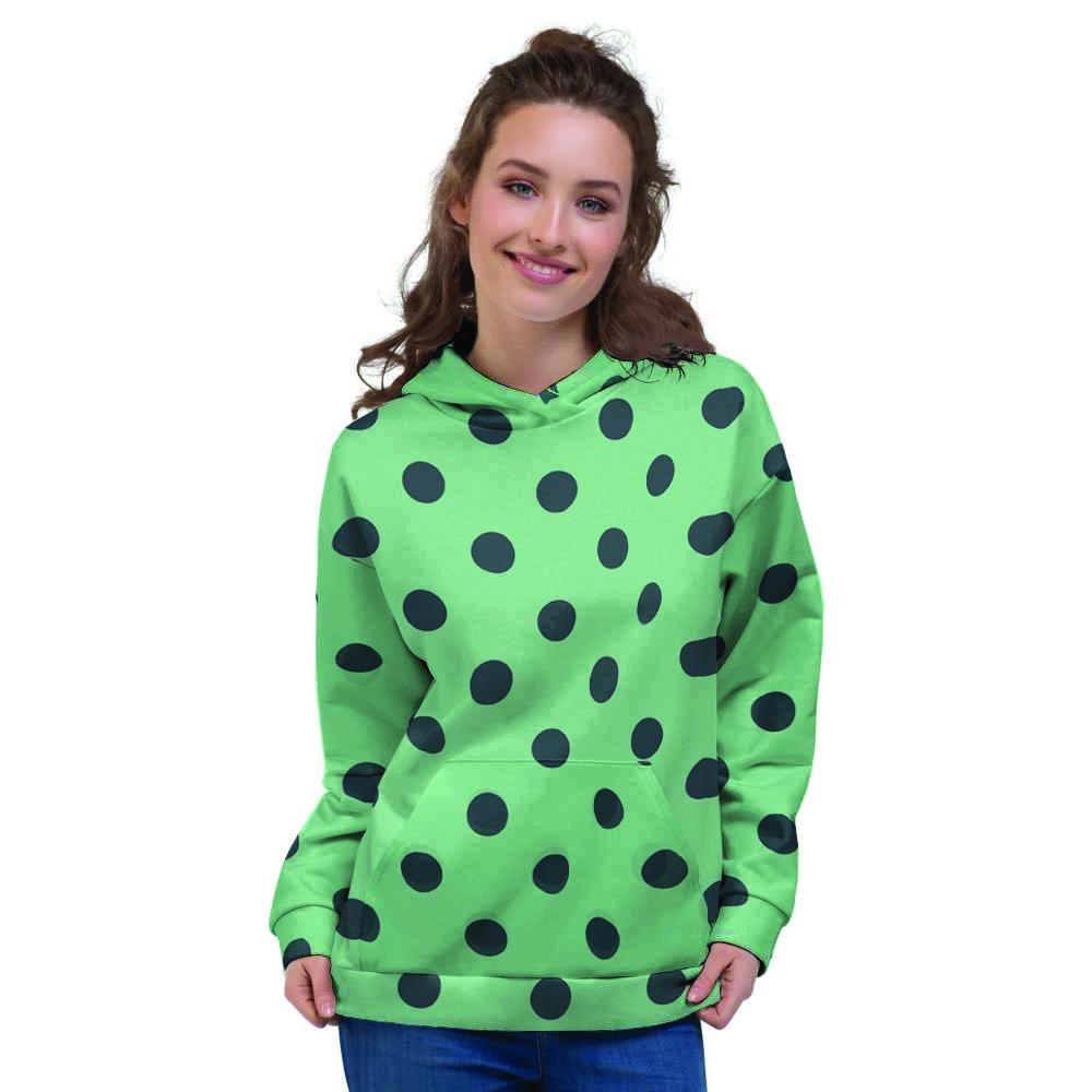 Mint And Green Polka Dot Women's Hoodie-grizzshop