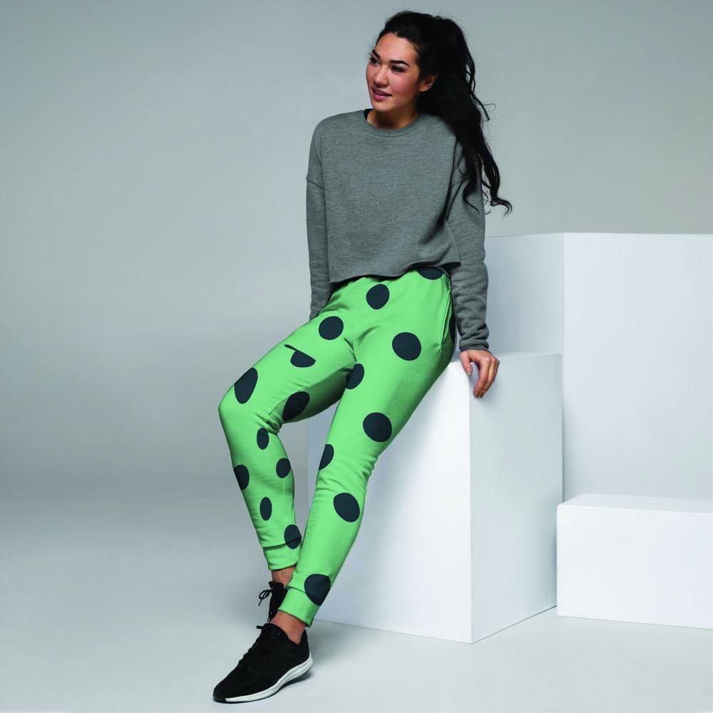 Mint And Green Polka Dot Women's Joggers-grizzshop