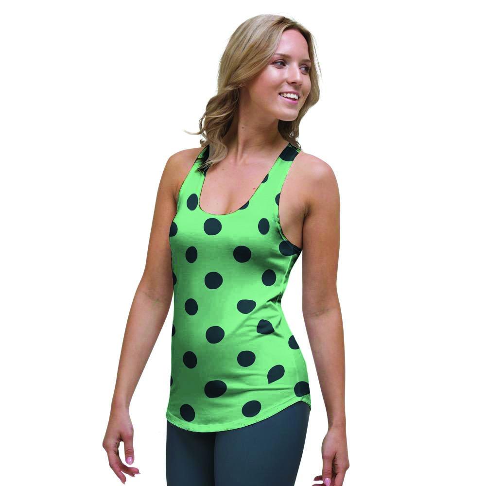 Mint And Green Polka Dot Women's Racerback Tank Top-grizzshop