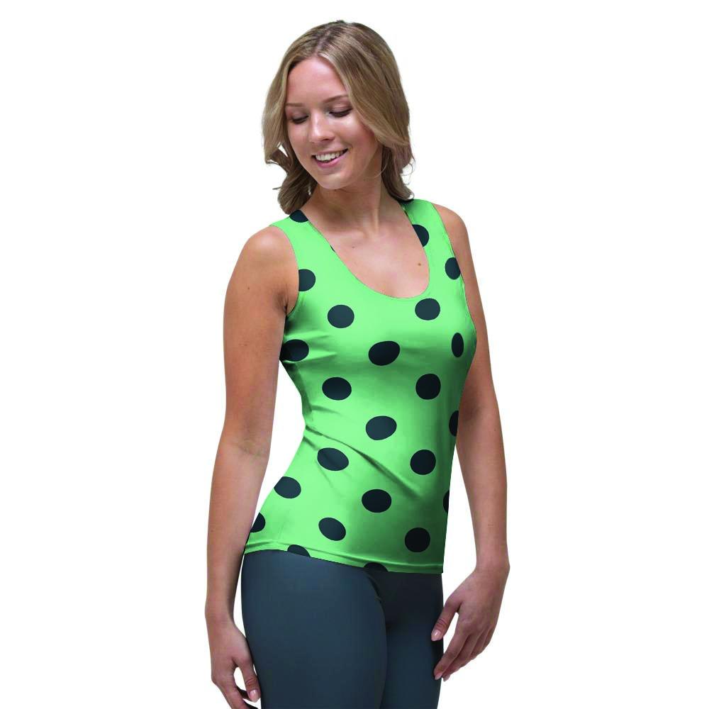 Mint And Green Polka Dot Women's Tank Top-grizzshop