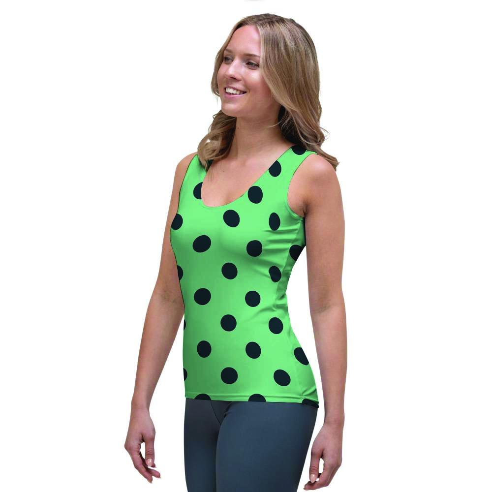 Mint And Green Polka Dot Women's Tank Top-grizzshop