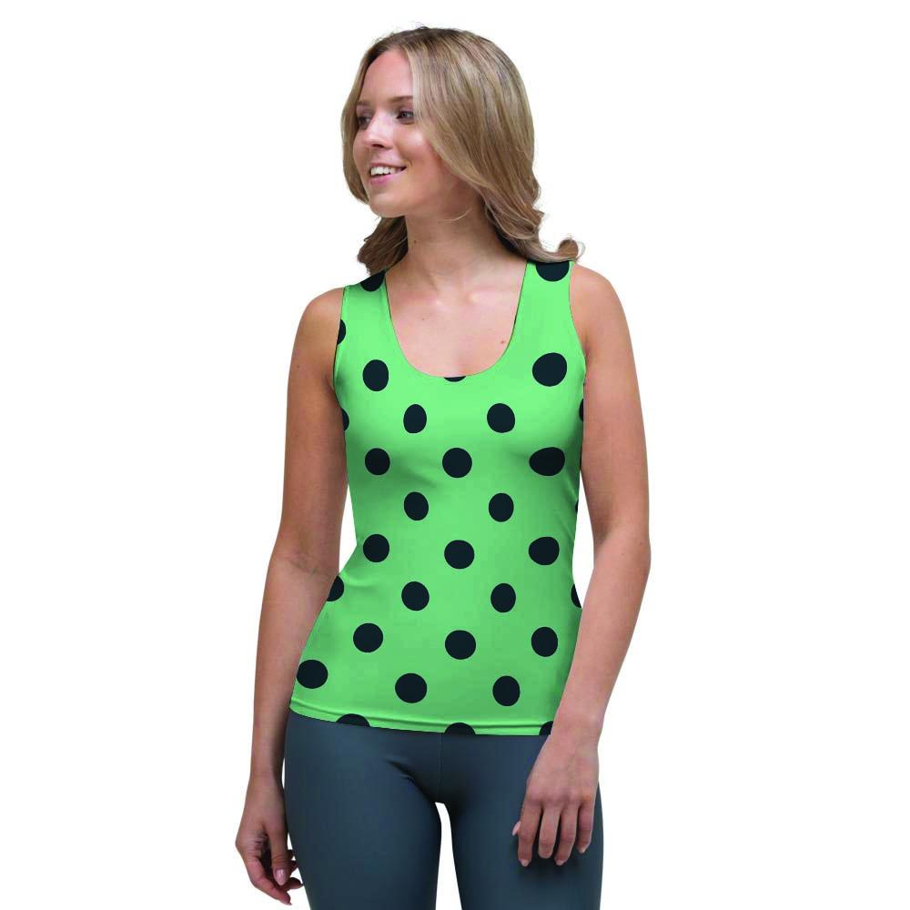 Mint And Green Polka Dot Women's Tank Top-grizzshop