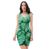 Mint Green Butterfly Print Bodycon Dress-grizzshop