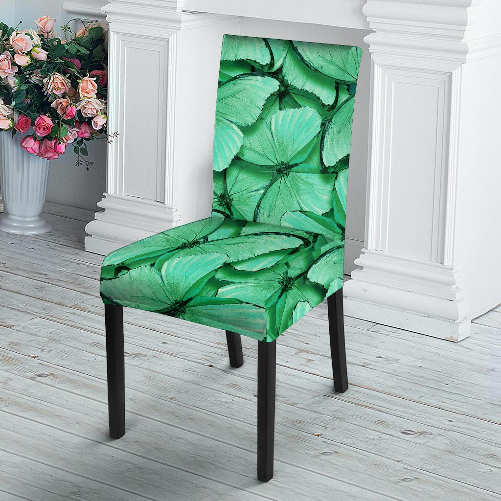 Mint Green Butterfly Print Chair Cover-grizzshop