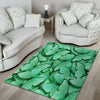 Mint Green Butterfly Print Floor Mat-grizzshop