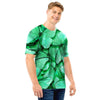 Mint Green Butterfly Print Men T Shirt-grizzshop