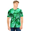 Mint Green Butterfly Print Men T Shirt-grizzshop