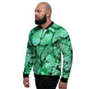 Mint Green Butterfly Print Men's Bomber Jacket-grizzshop