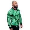 Mint Green Butterfly Print Men's Bomber Jacket-grizzshop