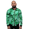 Mint Green Butterfly Print Men's Bomber Jacket-grizzshop