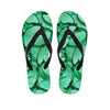 Mint Green Butterfly Print Men's Flip Flops-grizzshop