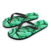 Mint Green Butterfly Print Men's Flip Flops-grizzshop