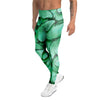 Mint Green Butterfly Print Men's Leggings-grizzshop