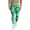 Mint Green Butterfly Print Men's Leggings-grizzshop