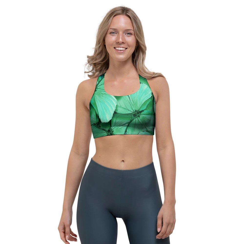 Mint And Green Polka Dot Sports Bra