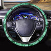 Mint Green Butterfly Print Steering Wheel Cover-grizzshop