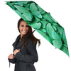 Mint Green Butterfly Print Umbrella-grizzshop