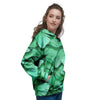 Mint Green Butterfly Print Women's Hoodie-grizzshop