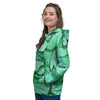 Mint Green Butterfly Print Women's Hoodie-grizzshop