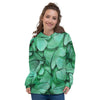 Mint Green Butterfly Print Women's Hoodie-grizzshop