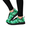 Mint Green Butterfly Print Women's Sneakers-grizzshop