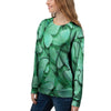 Mint Green Butterfly Print Women's Sweatshirt-grizzshop