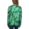 Mint Green Butterfly Print Women's Sweatshirt-grizzshop