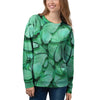 Mint Green Butterfly Print Women's Sweatshirt-grizzshop