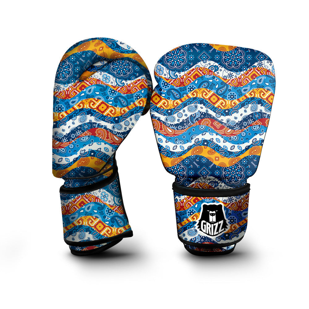 Mix Bandanna Kerchief Print Pattern Boxing Gloves-grizzshop