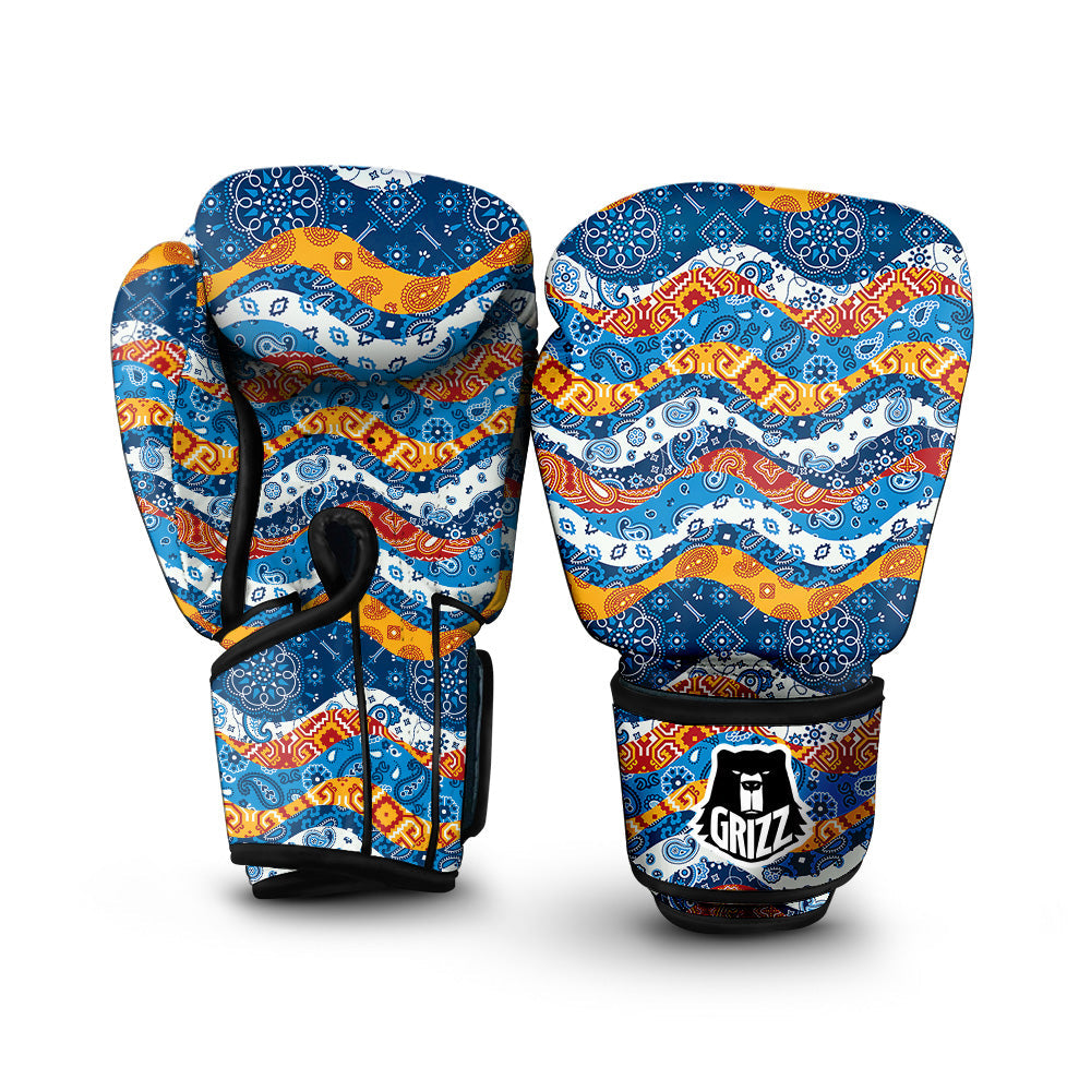 Mix Bandanna Kerchief Print Pattern Boxing Gloves-grizzshop