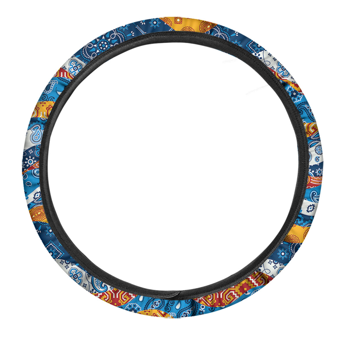 Mix Bandanna Kerchief Print Pattern Car Steering Wheel Cover-grizzshop