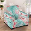 Mixed Red and Turquoise Marble Armchair Cover-grizzshop