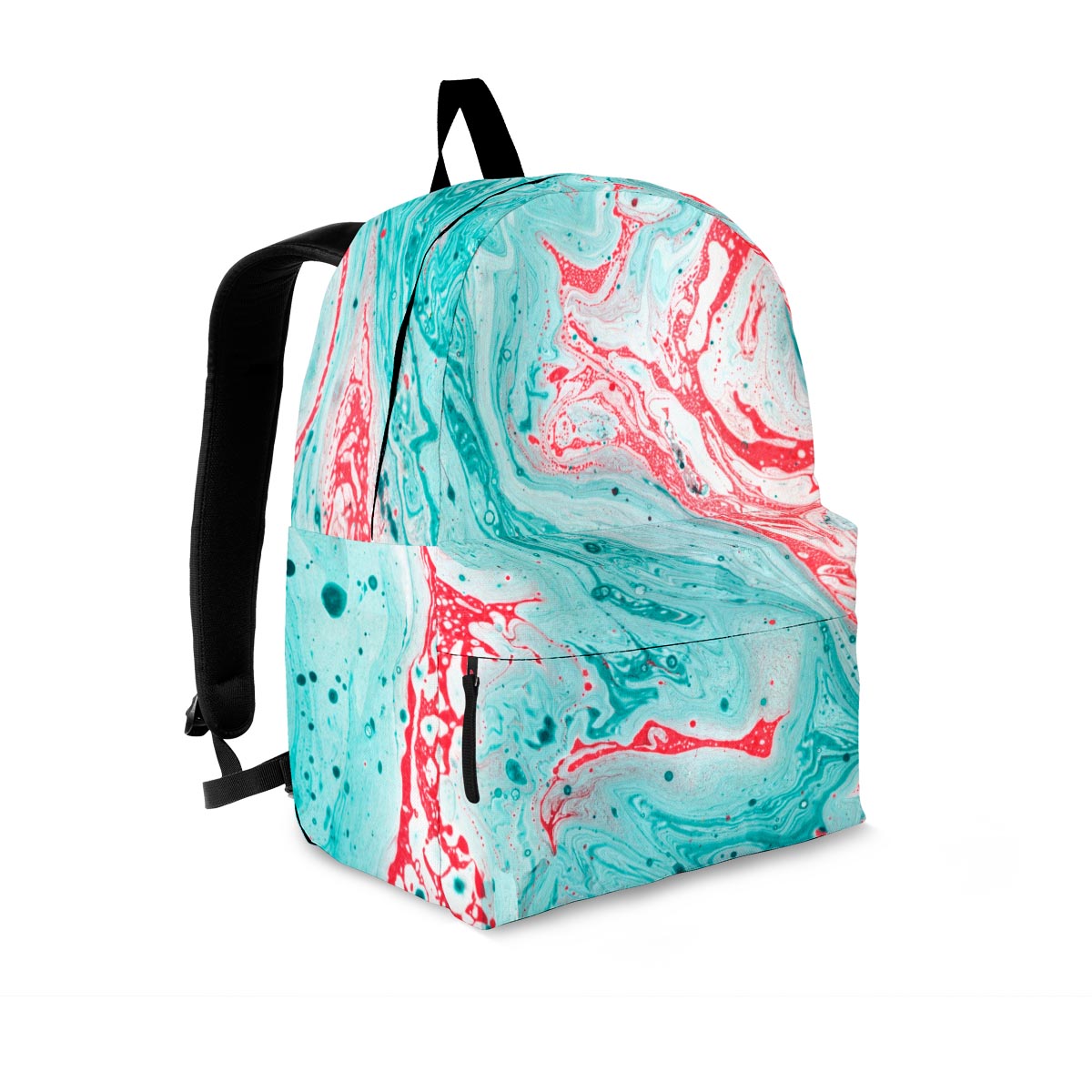 Mixed Red and Turquoise Marble Backpack-grizzshop