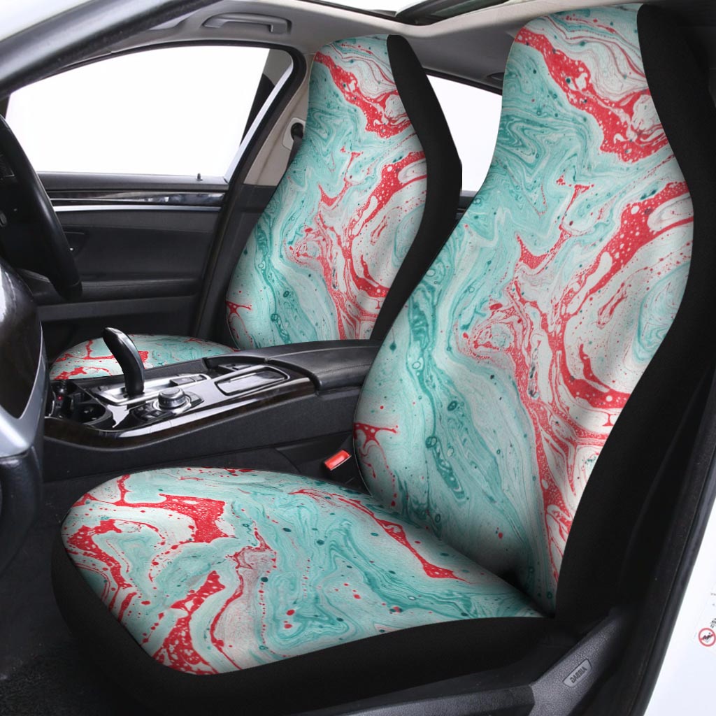 Mixed Red and Turquoise Marble Car Seat Covers-grizzshop