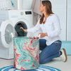 Mixed Red and Turquoise Marble Laundry Basket-grizzshop