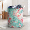 Mixed Red and Turquoise Marble Laundry Basket-grizzshop