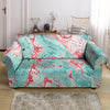 Mixed Red and Turquoise Marble Loveseat Cover-grizzshop