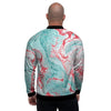 Mixed Red and Turquoise Marble Men's Bomber Jacket-grizzshop