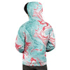 Mixed Red and Turquoise Marble Men's Hoodie-grizzshop